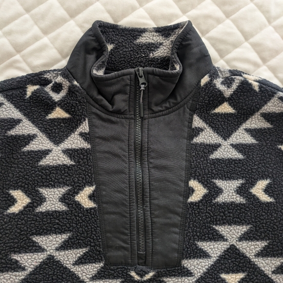 Old Navy Fleece Men's Large Cozy Sherpa Half Zip Mock-Neck Sweatshirt Aztec - Picture 2 of 16